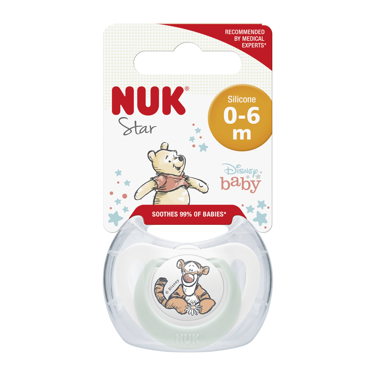 NUK Dudlík Disney Medvídek Pú 0-6m box NUK