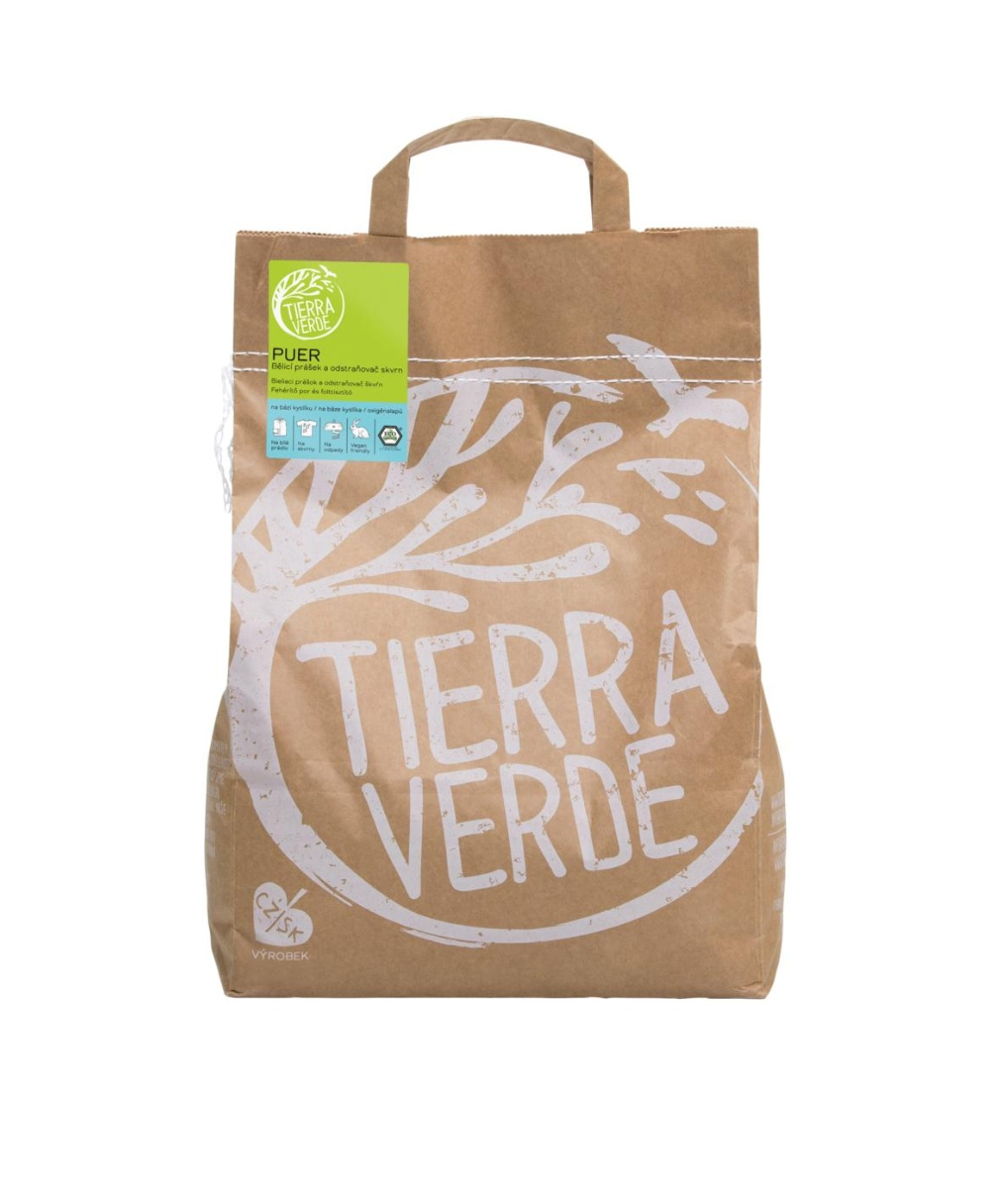 Tierra Verde Puer bělicí prášek a odstraňovač skvrn 5 kg Tierra Verde