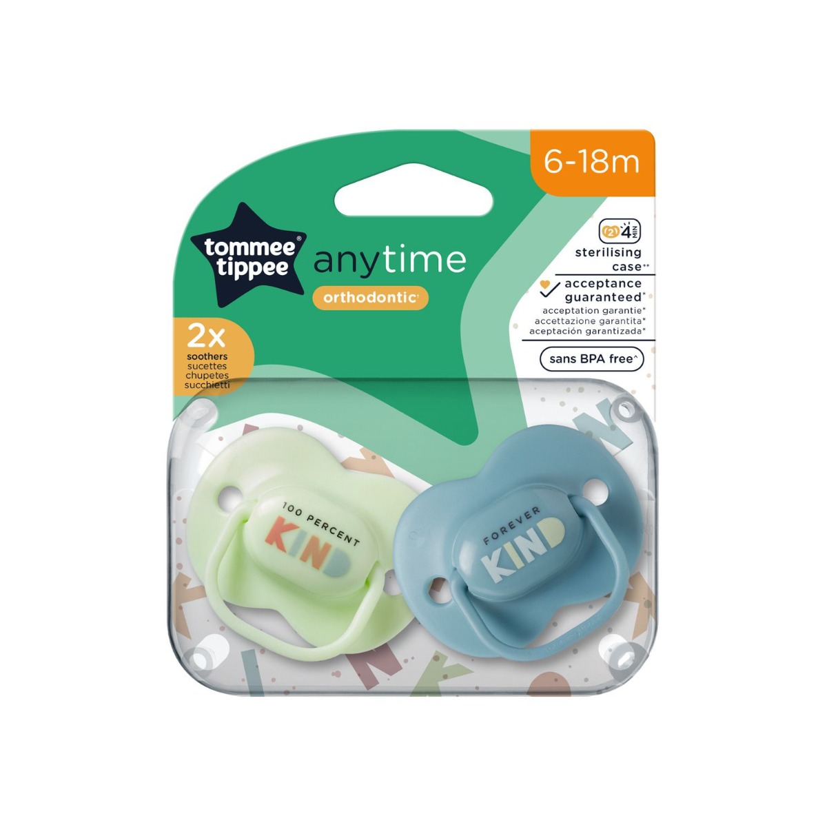 Tommee Tippee CTN Dudlík silikon AnyTime 6-18m 2 ks Tommee Tippee