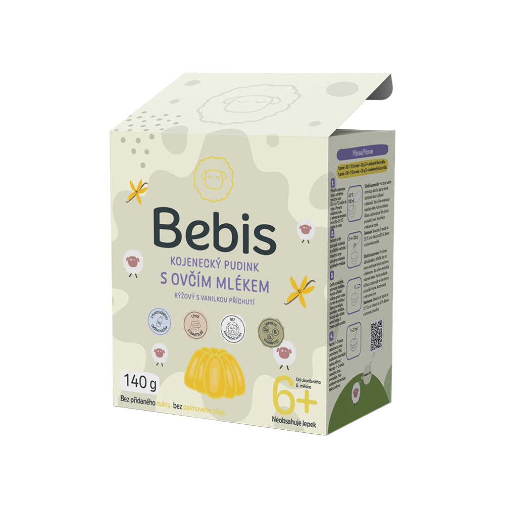 Bebis Kojenecký pudink s ovčím mlékem rýžový s vanilkovou příchutí 140 g Bebis