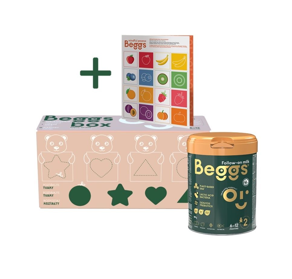 Beggs 2 Kojenecké pokračovací mléko box 3x800 g + pexeso Beggs