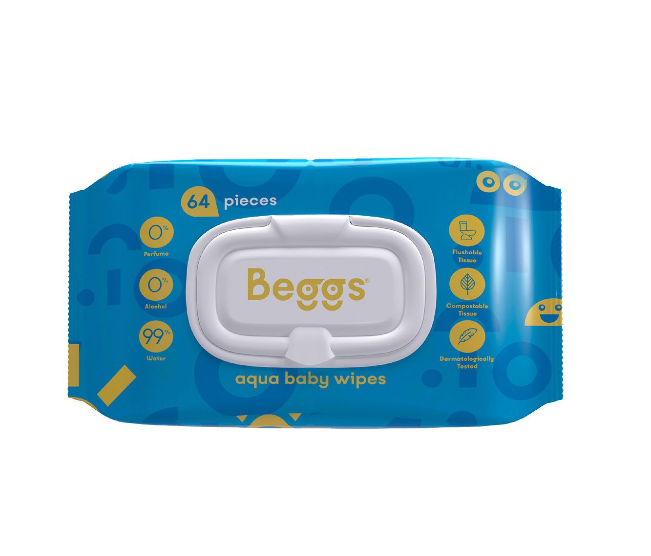 Beggs Vlhčené splachovatelné ubrousky 64 ks Beggs
