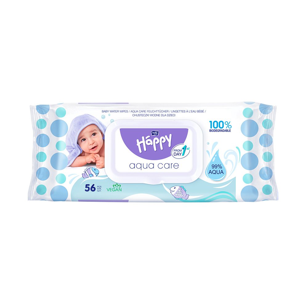 Bella Baby Happy Aqua care čisticí ubrousky 56 ks Bella