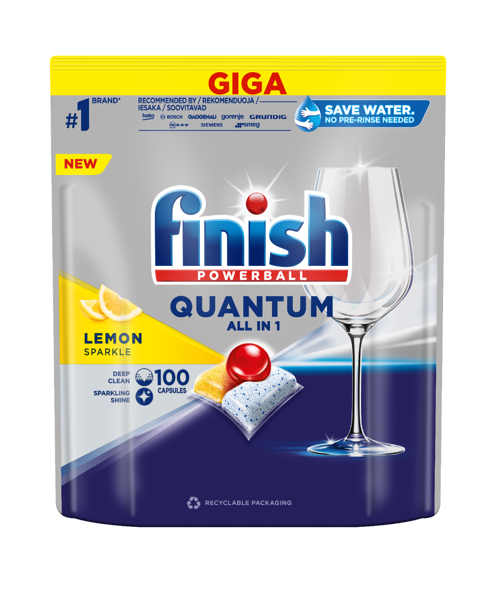 Finish Quantum All in 1 lemon sparkle 100 ks Finish