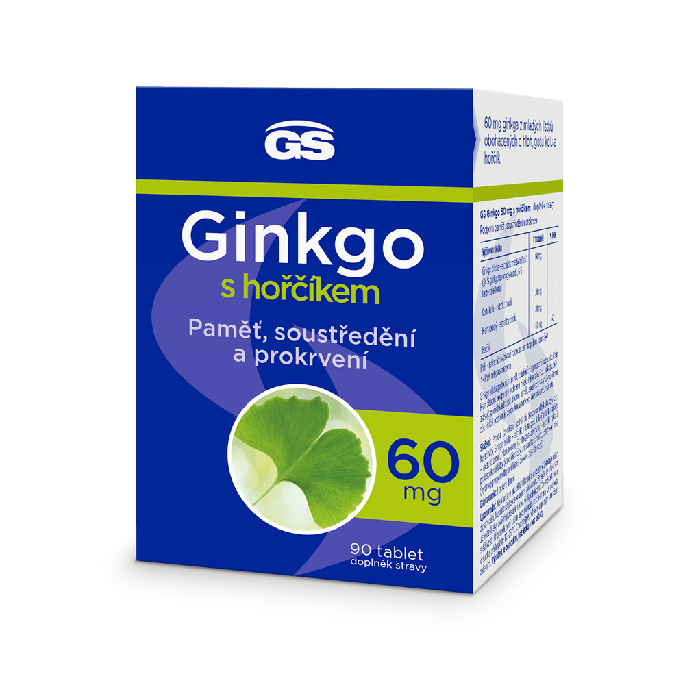GS Ginkgo 60 mg s hořčíkem 90 tablet GS