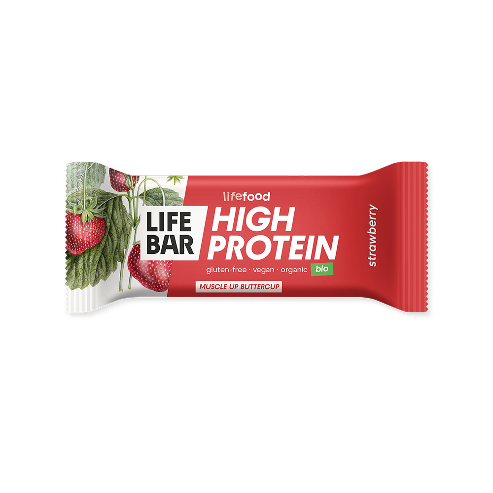 LifeFood Lifebar Protein tyčinka jahodová BIO 40 g LifeFood