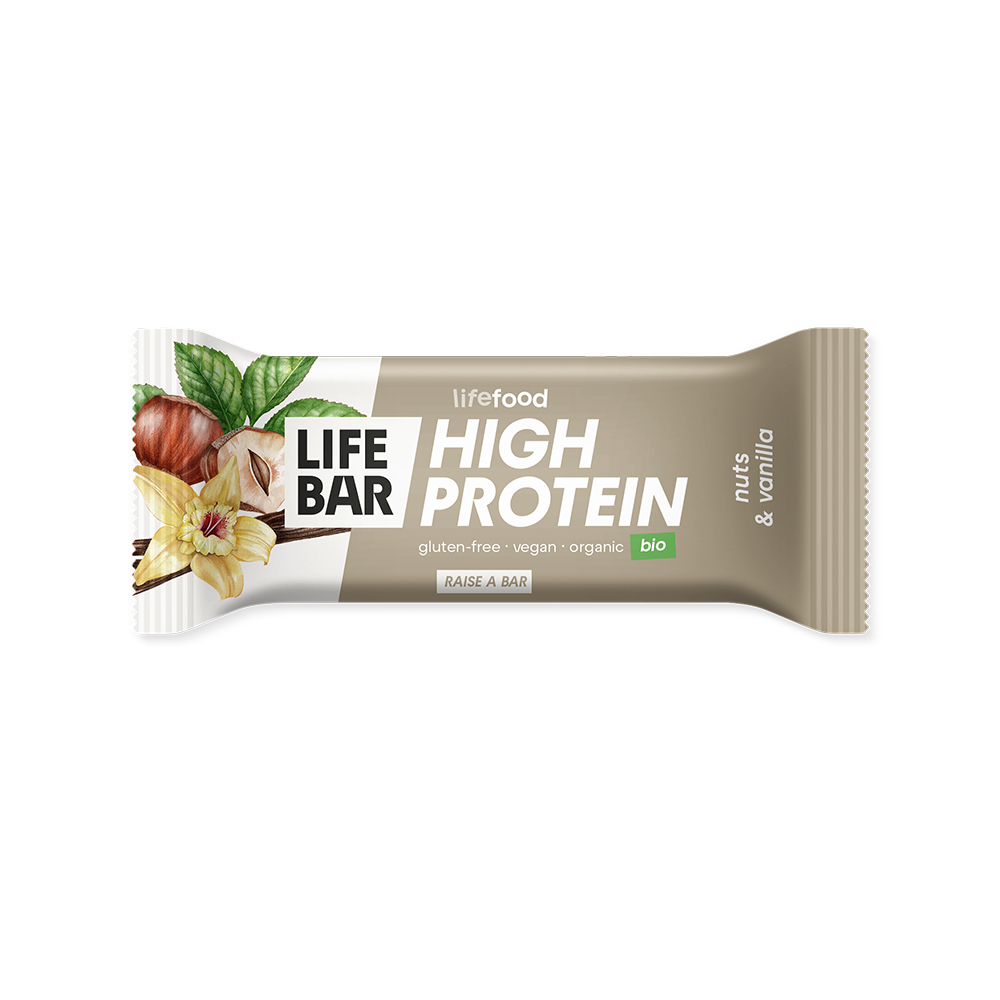 LifeFood Lifebar Protein tyčinka oříšková s vanilkou BIO 40 g LifeFood