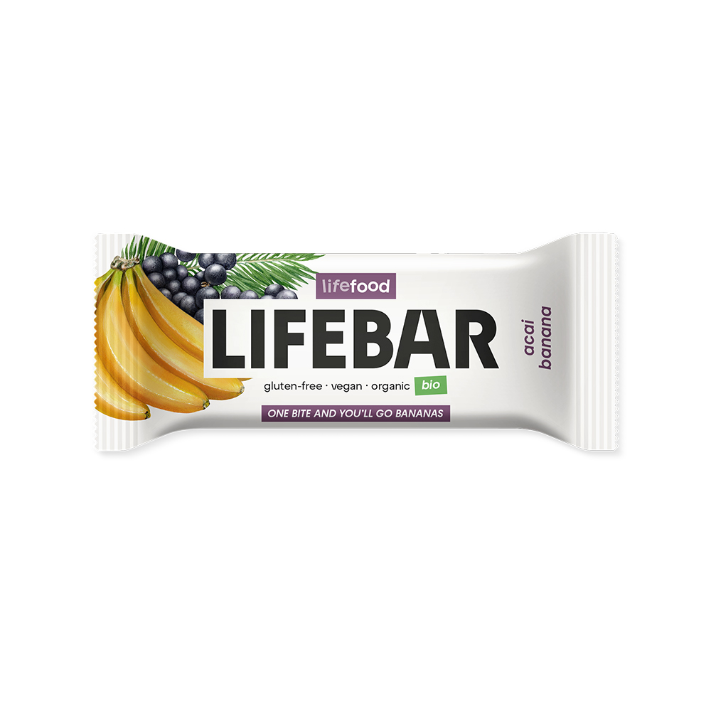 LifeFood Lifebar tyčinka acai s banánem RAW BIO 40 g LifeFood