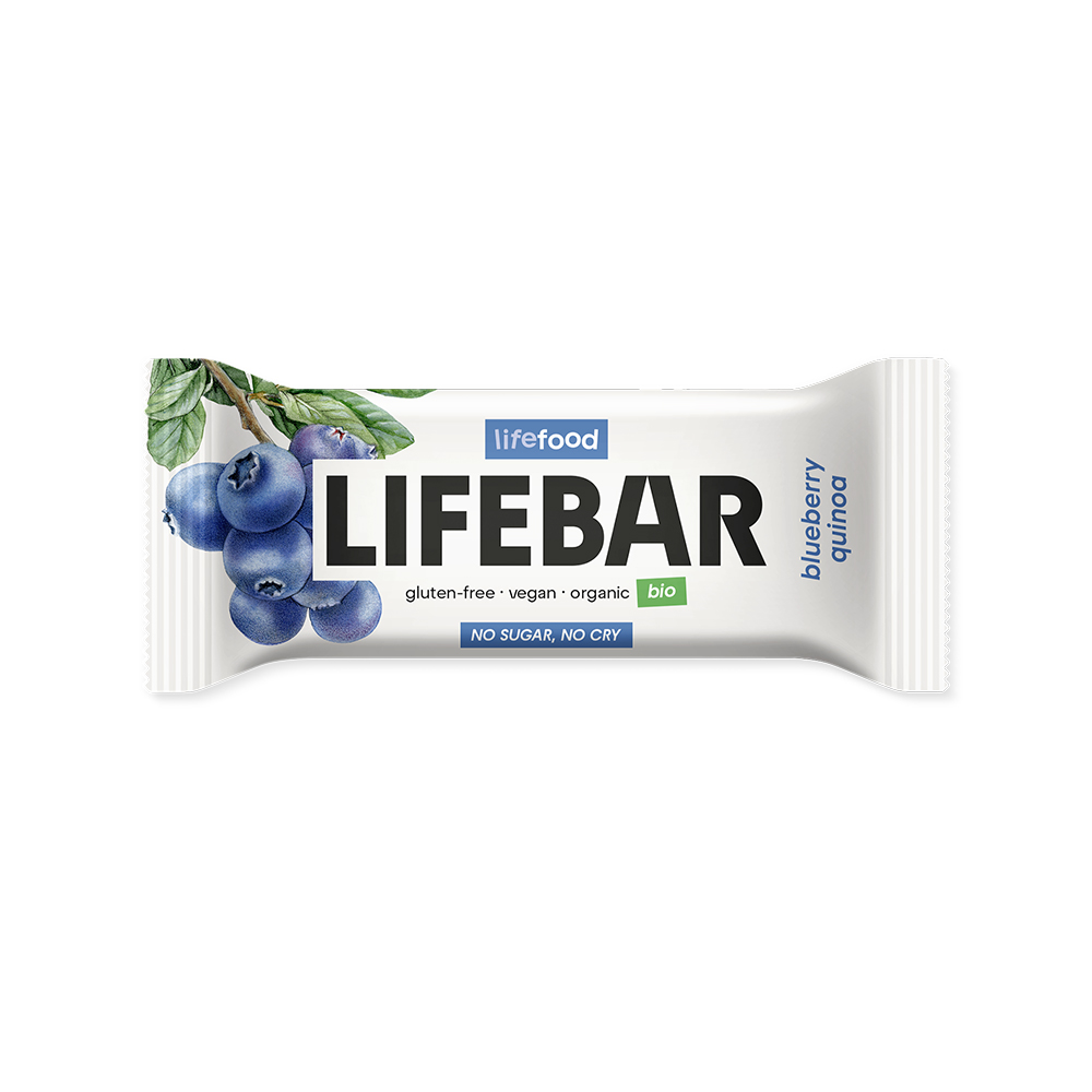 LifeFood Lifebar tyčinka borůvková s quinoou RAW BIO 40 g LifeFood