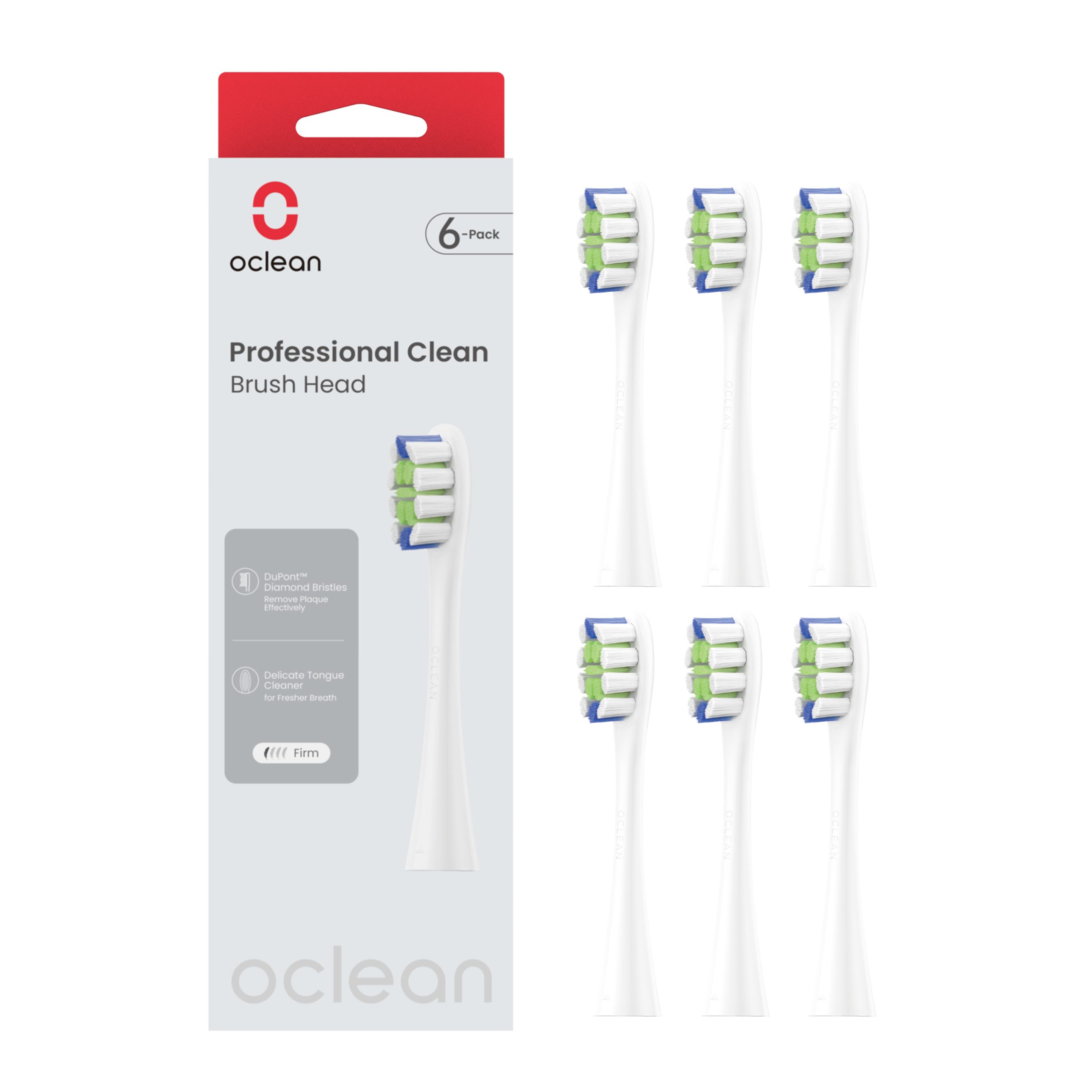 Oclean Professional Clean náhradní hlavice 6 ks bílé Oclean