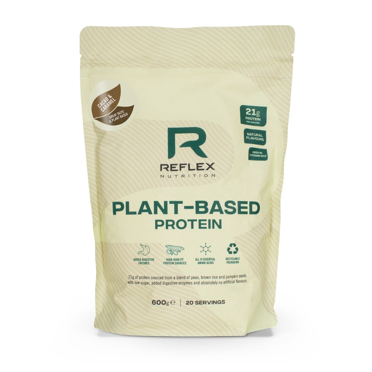Reflex Nutrition Plant Based Protein kakao a karamel 600 g Reflex Nutrition