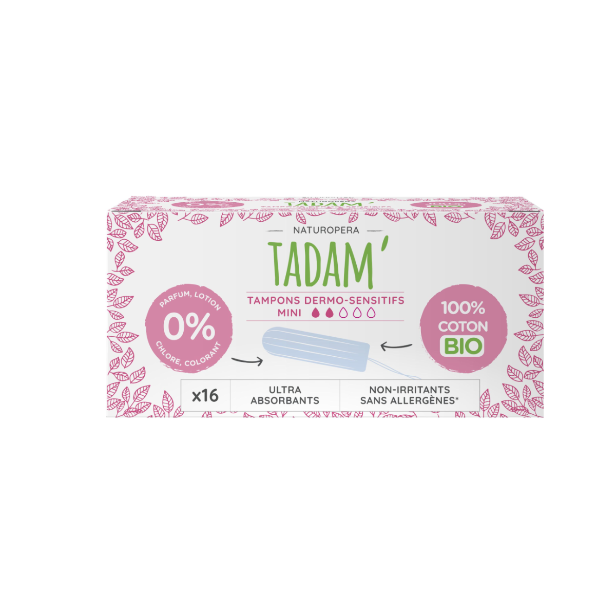 Tadam Dermo sensitivní tampony z BIO bavlny mini 16 ks Tadam