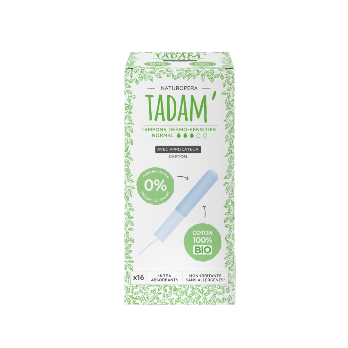 Tadam Dermo sensitivní tampony z BIO bavlny s aplikátorem normal 14 ks Tadam