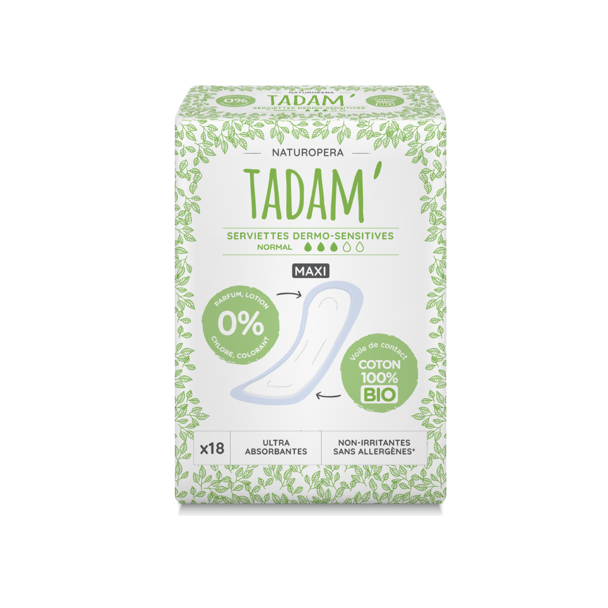 Tadam Dermo sensitivní vložky z BIO bavlny maxi normal 18 ks Tadam