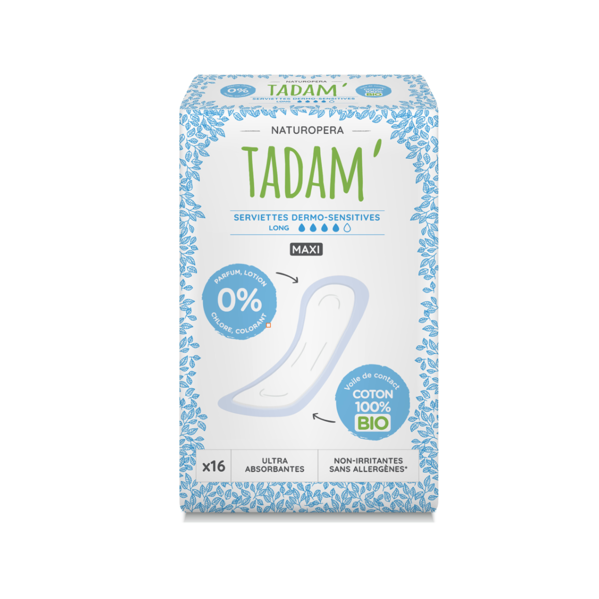 Tadam Dermo sensitivní vložky z BIO bavlny maxi super 16 ks Tadam