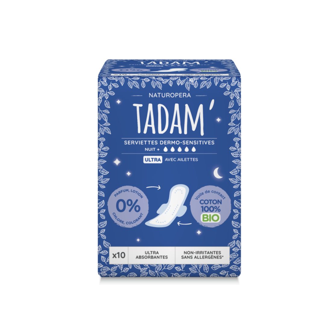 Tadam Dermo sensitivní vložky z BIO bavlny noční 10 ks Tadam