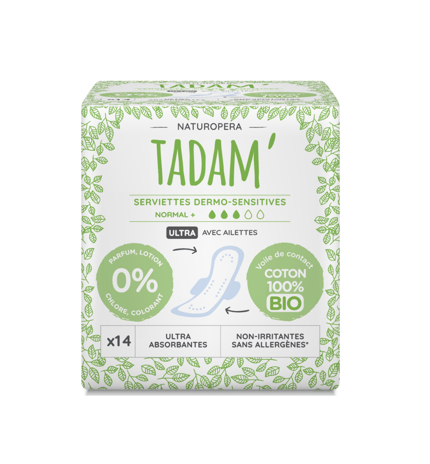 Tadam Dermo sensitivní vložky z BIO bavlny normal + 14 ks Tadam