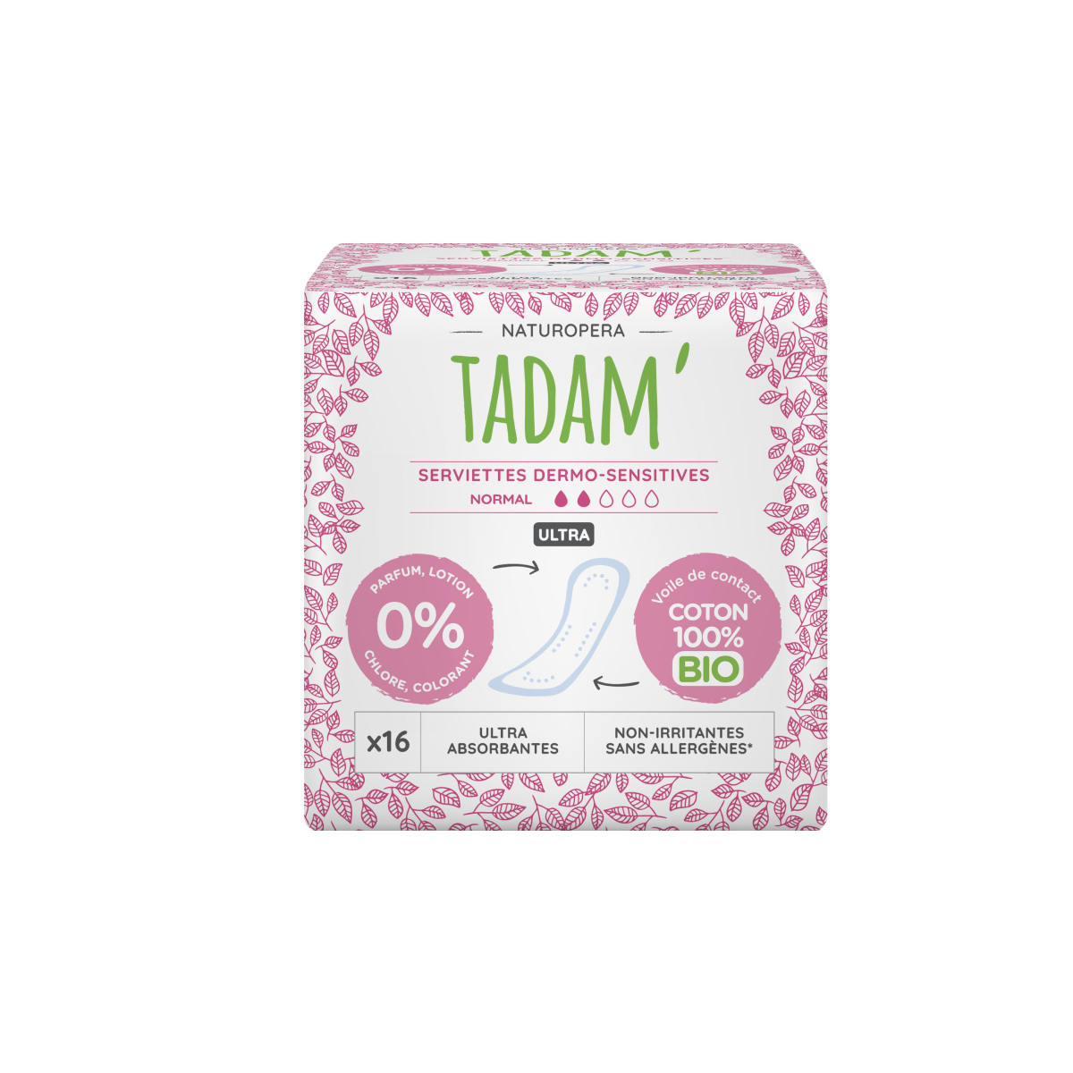 Tadam Dermo sensitivní vložky z BIO bavlny normal 16 ks Tadam