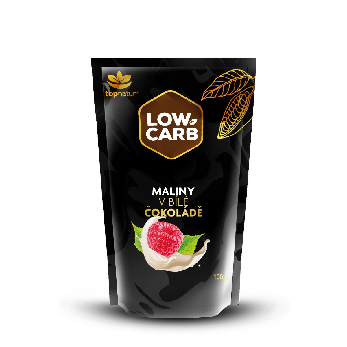 Topnatur Low Carb Maliny v bílé čokoládě 100 g Topnatur