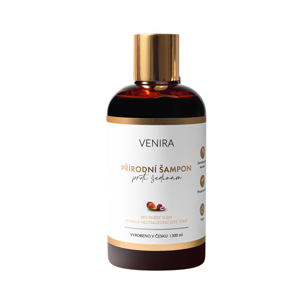 Venira Přírodní šampon proti šedinám mango a liči 300 ml Venira