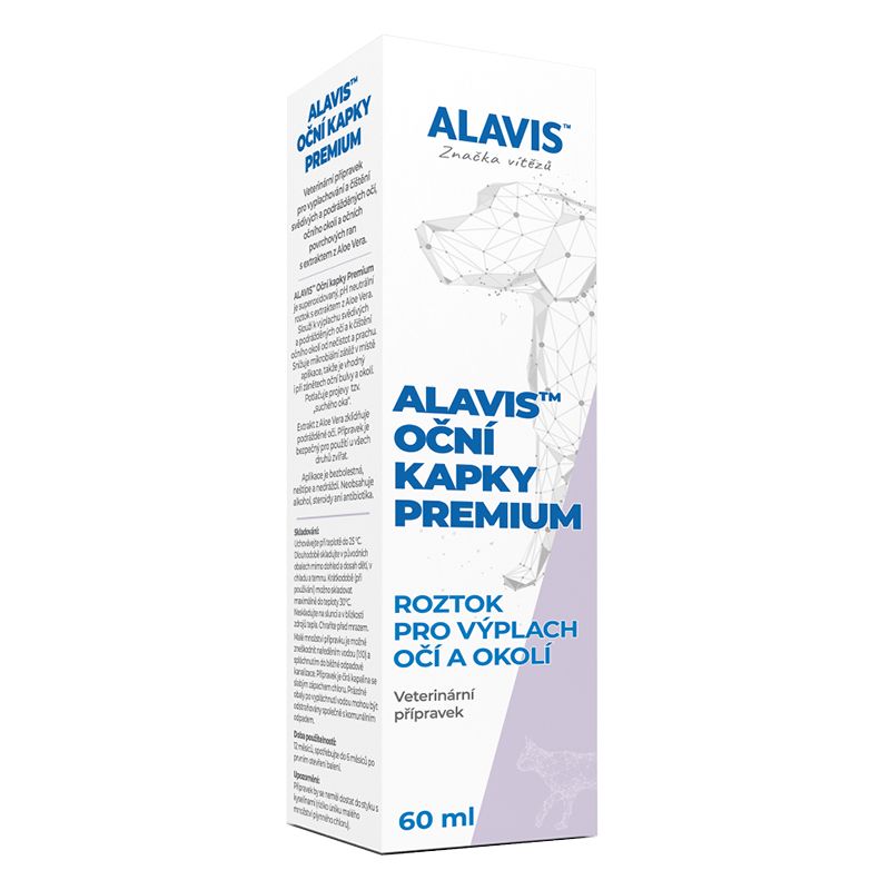 Alavis Oční kapky Premium pro výplach očí 60 ml Alavis