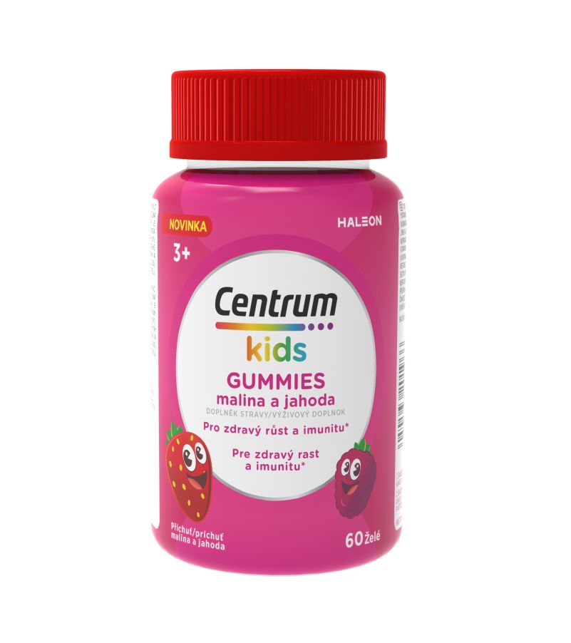 Centrum Kids Gummies malina a jahoda želé 60 ks Centrum