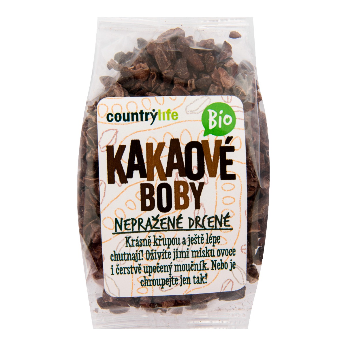 Country Life Kakaové boby nepražené drcené BIO 100 g Country Life