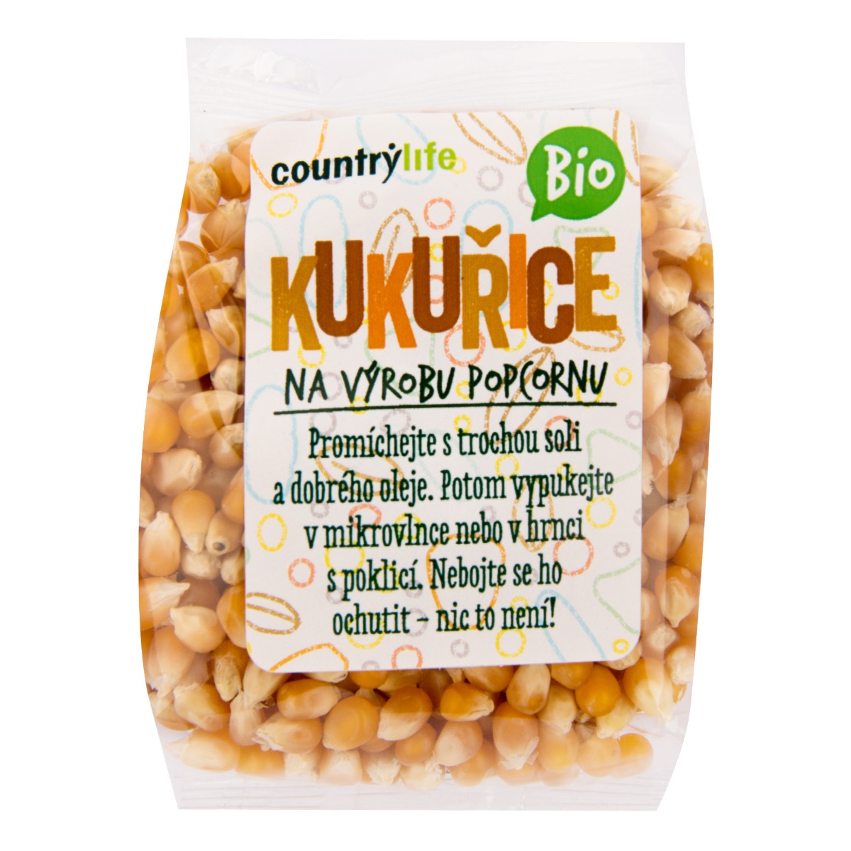 Country Life Kukuřice na výrobu popcornu BIO 200 g Country Life