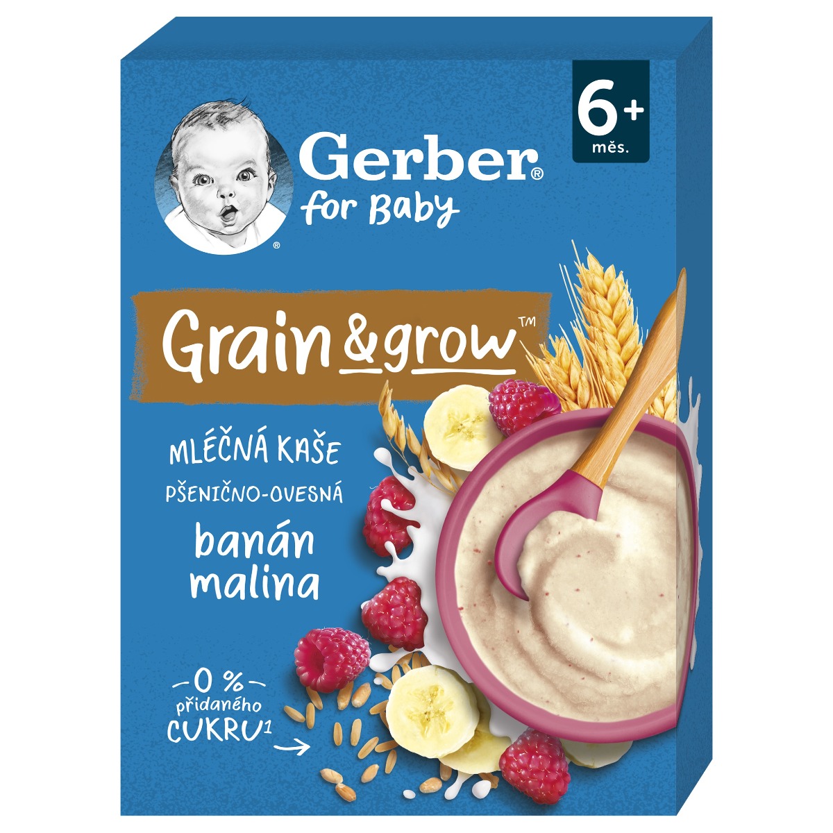 Gerber Mléčná kaše pšenično-ovesná banán a malina 200 g Gerber