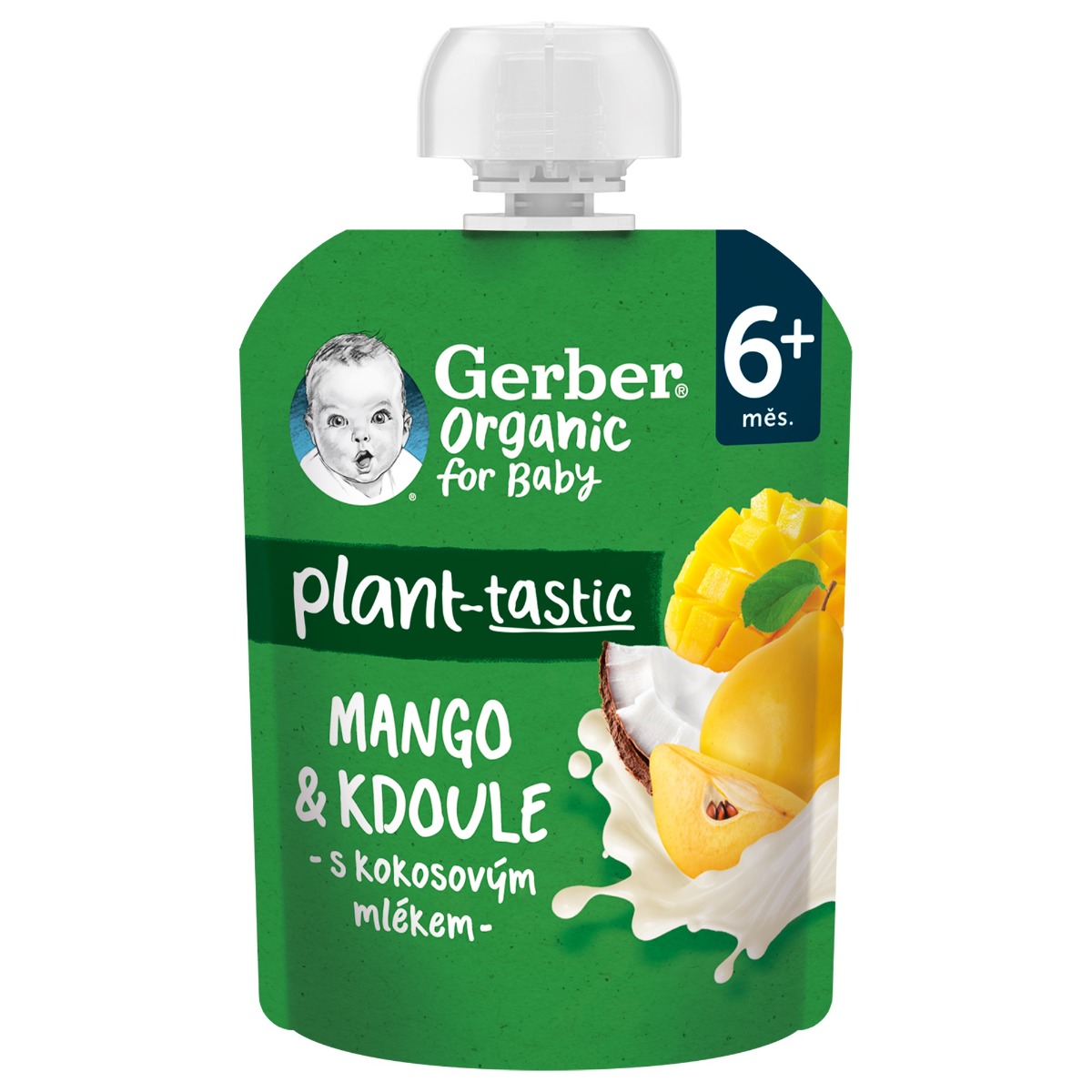 Gerber Organic Ovocná kapsička mango a kdoule s kokosovým mlékem 80 g Gerber