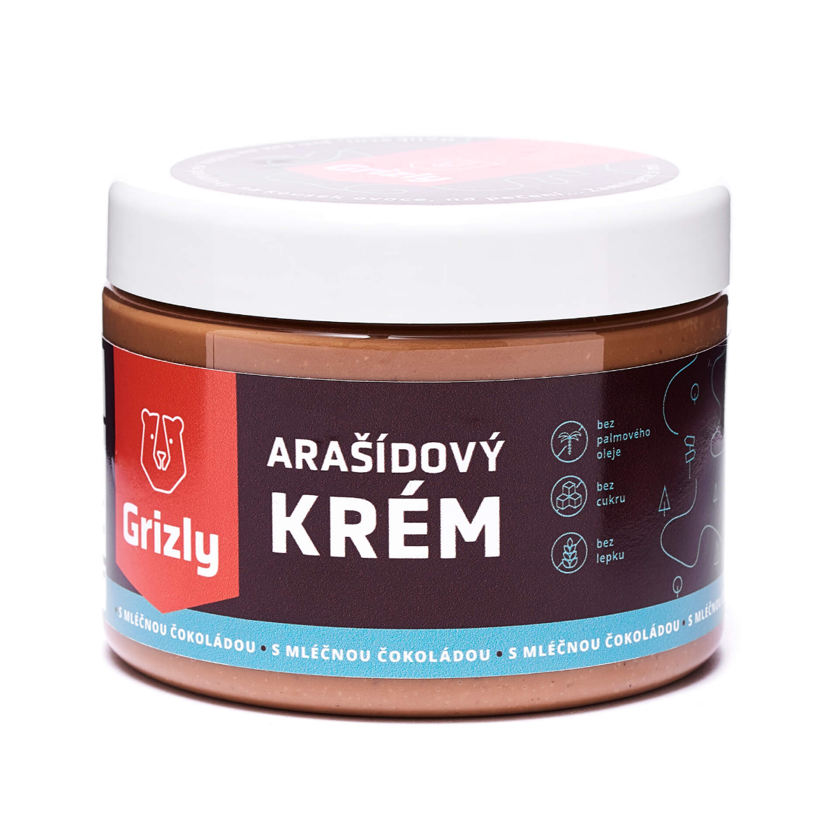 Grizly Arašídový krém s mléčnou čokoládou 500 g Grizly