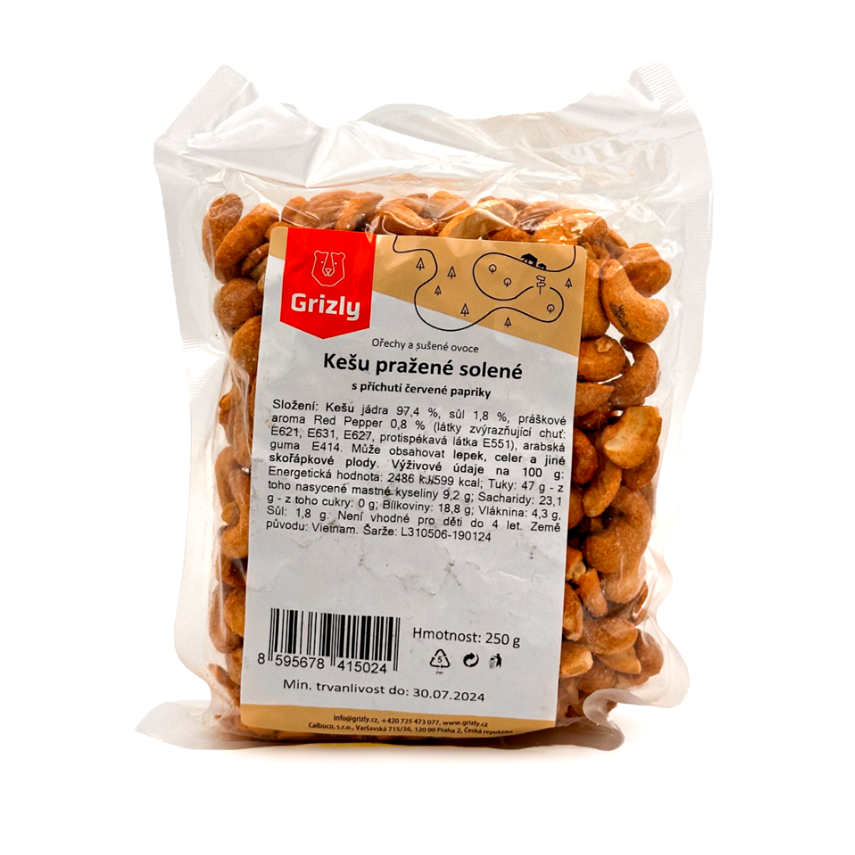 Grizly Kešu s příchutí červené papriky 250 g Grizly