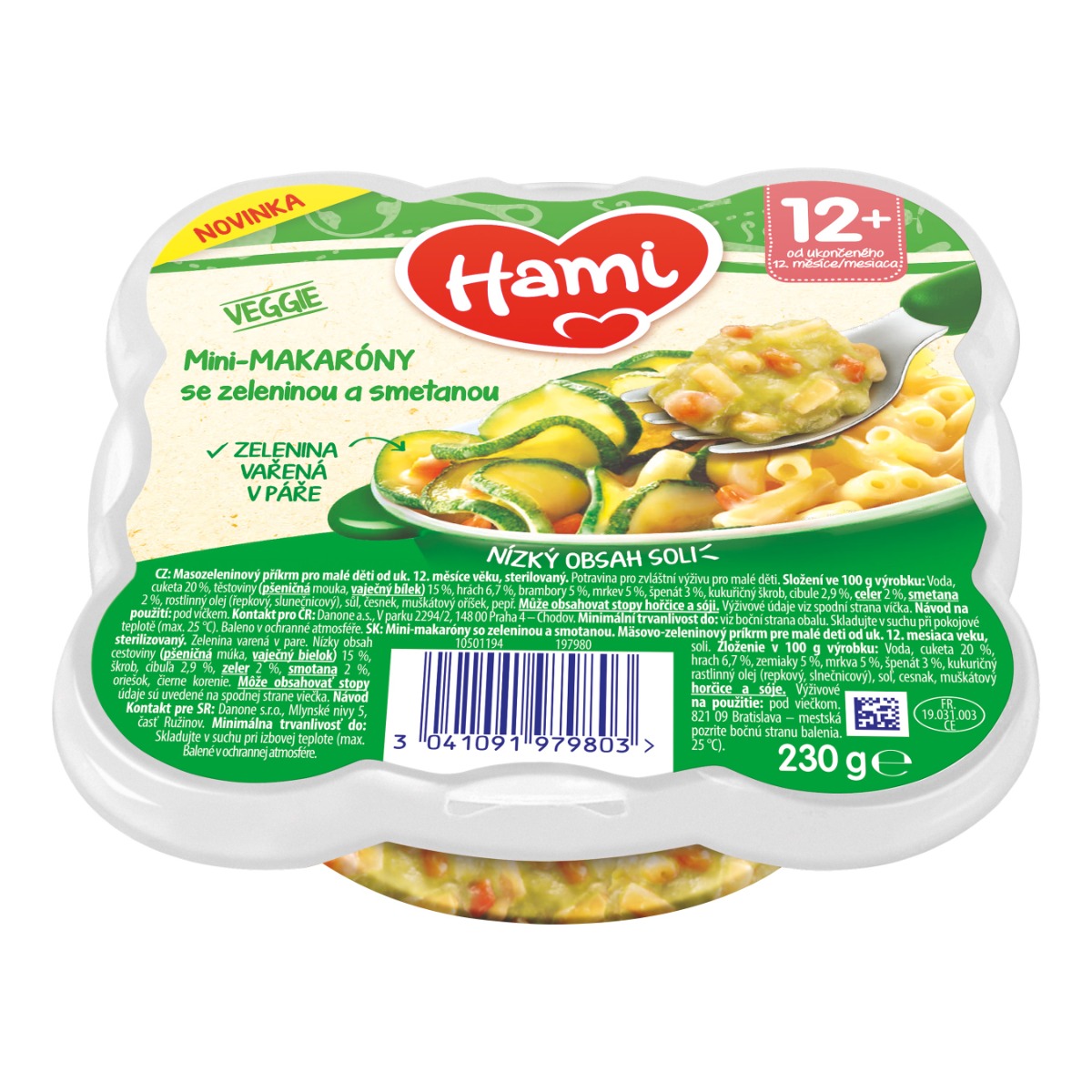 Hami Mini-makaróny se zeleninou a smetanou 230 g Hami