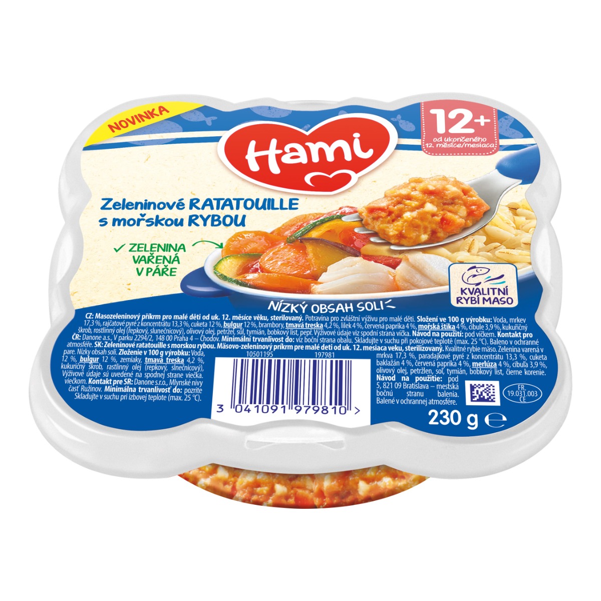 Hami Zeleninové ratatouille s mořskou rybou 230 g Hami