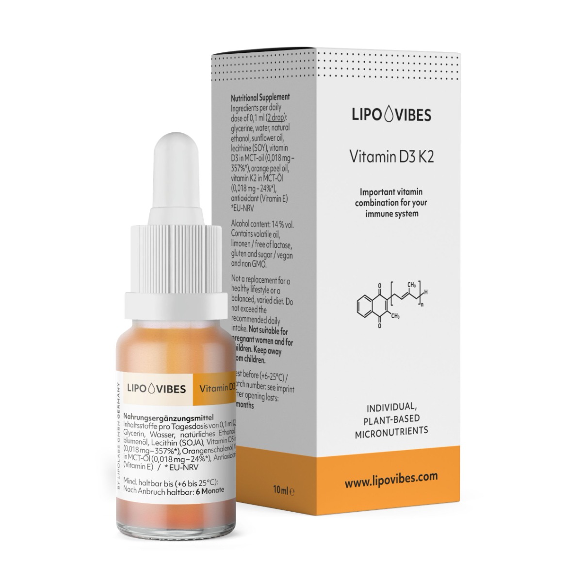 LipoVibes Pure Vitamin D3K2 10 ml LipoVibes