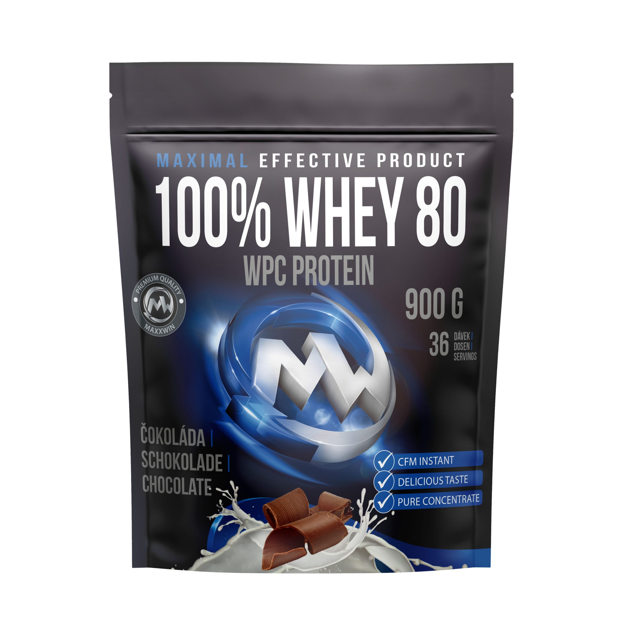 MAXXWIN 100% WHEY 80 čokoláda 900 g MAXXWIN