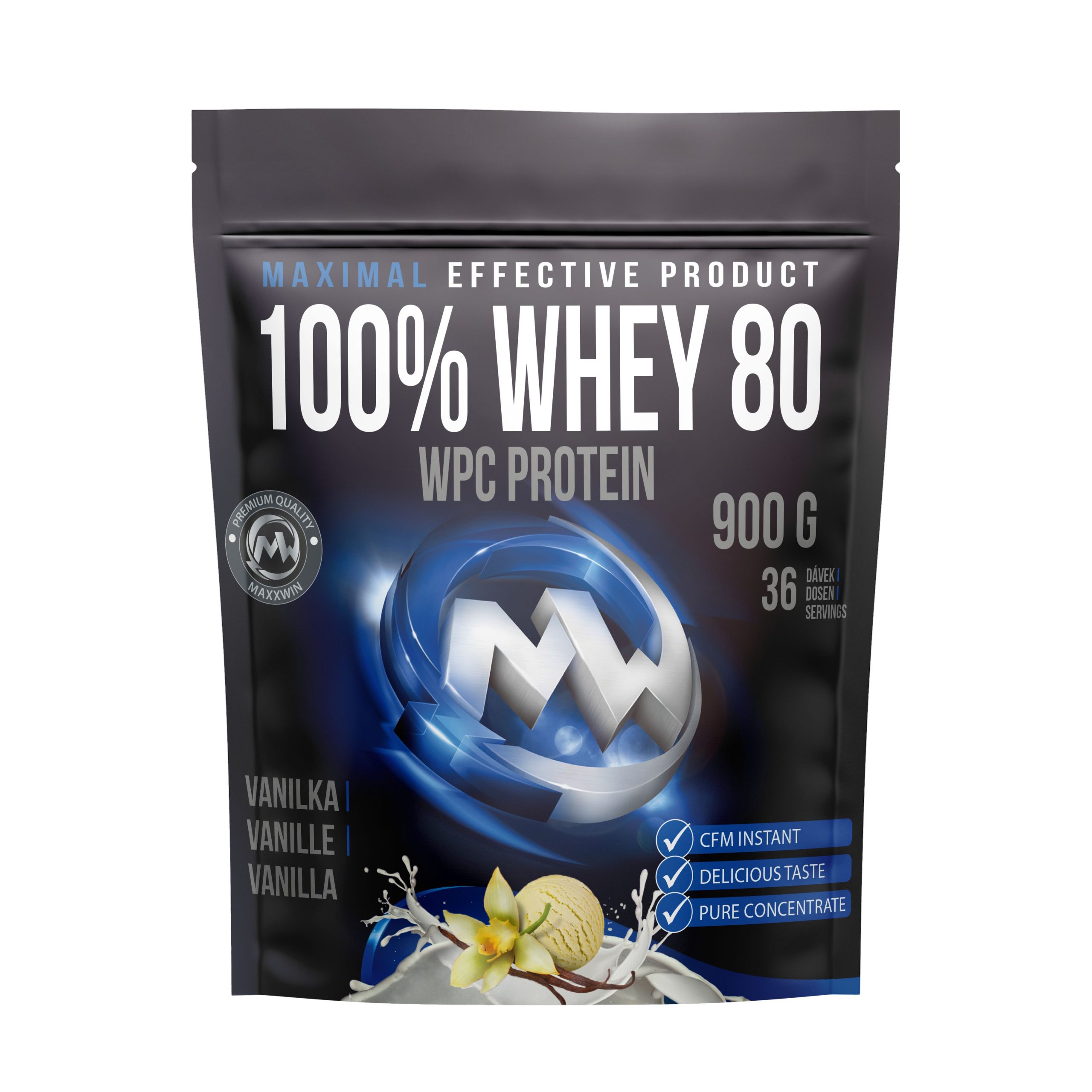 MAXXWIN 100% WHEY 80 vanilka 900 g MAXXWIN