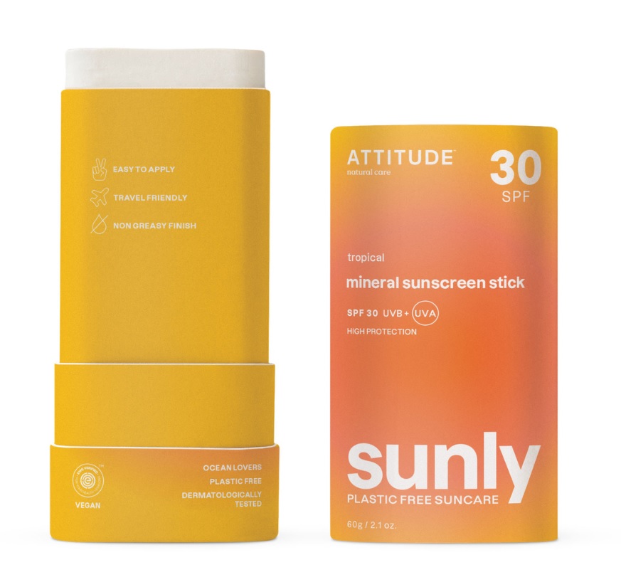 ATTITUDE Sunly Tyčinka na tělo Tropical SPF30 60 g ATTITUDE