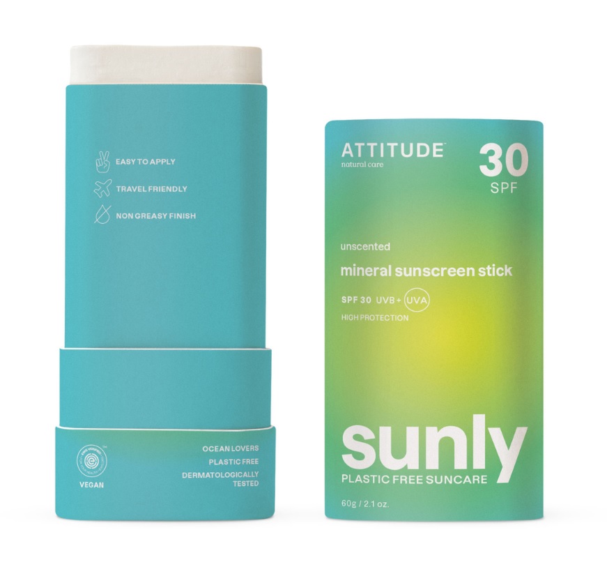 ATTITUDE Sunly Tyčinka na tělo bez vůně SPF30 60 g ATTITUDE