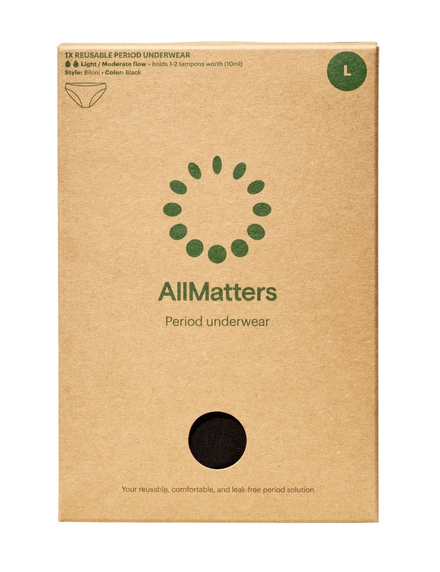 AllMatters Menstruační kalhotky - bikiny vel. L 1 ks černé AllMatters