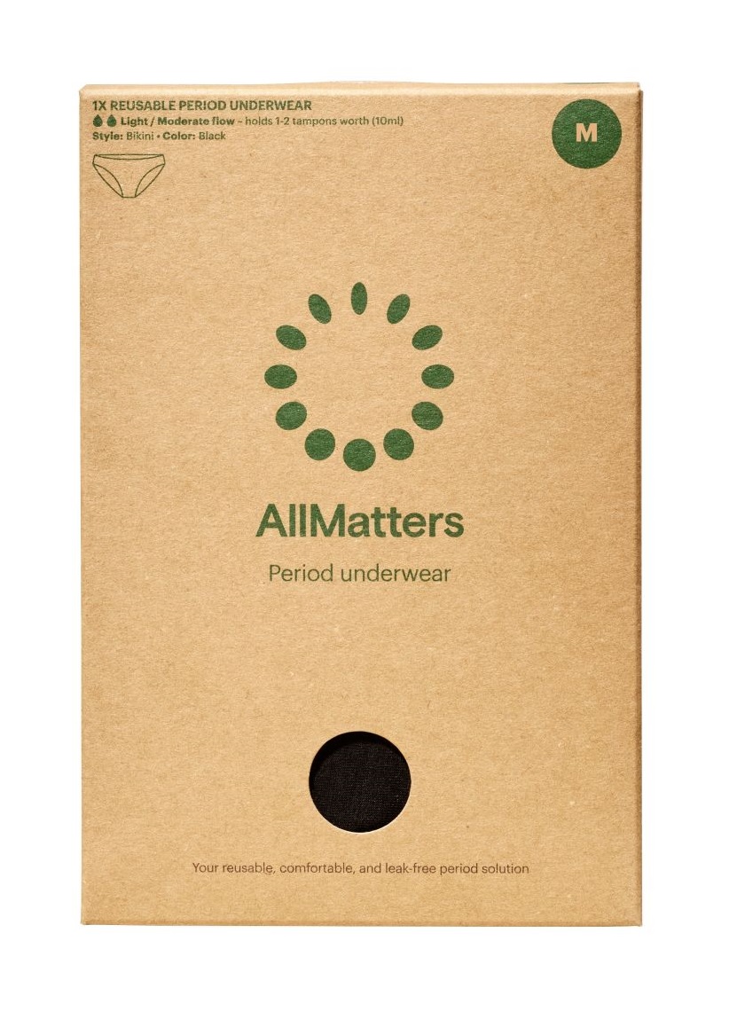 AllMatters Menstruační kalhotky - bikiny vel. M 1 ks černé AllMatters
