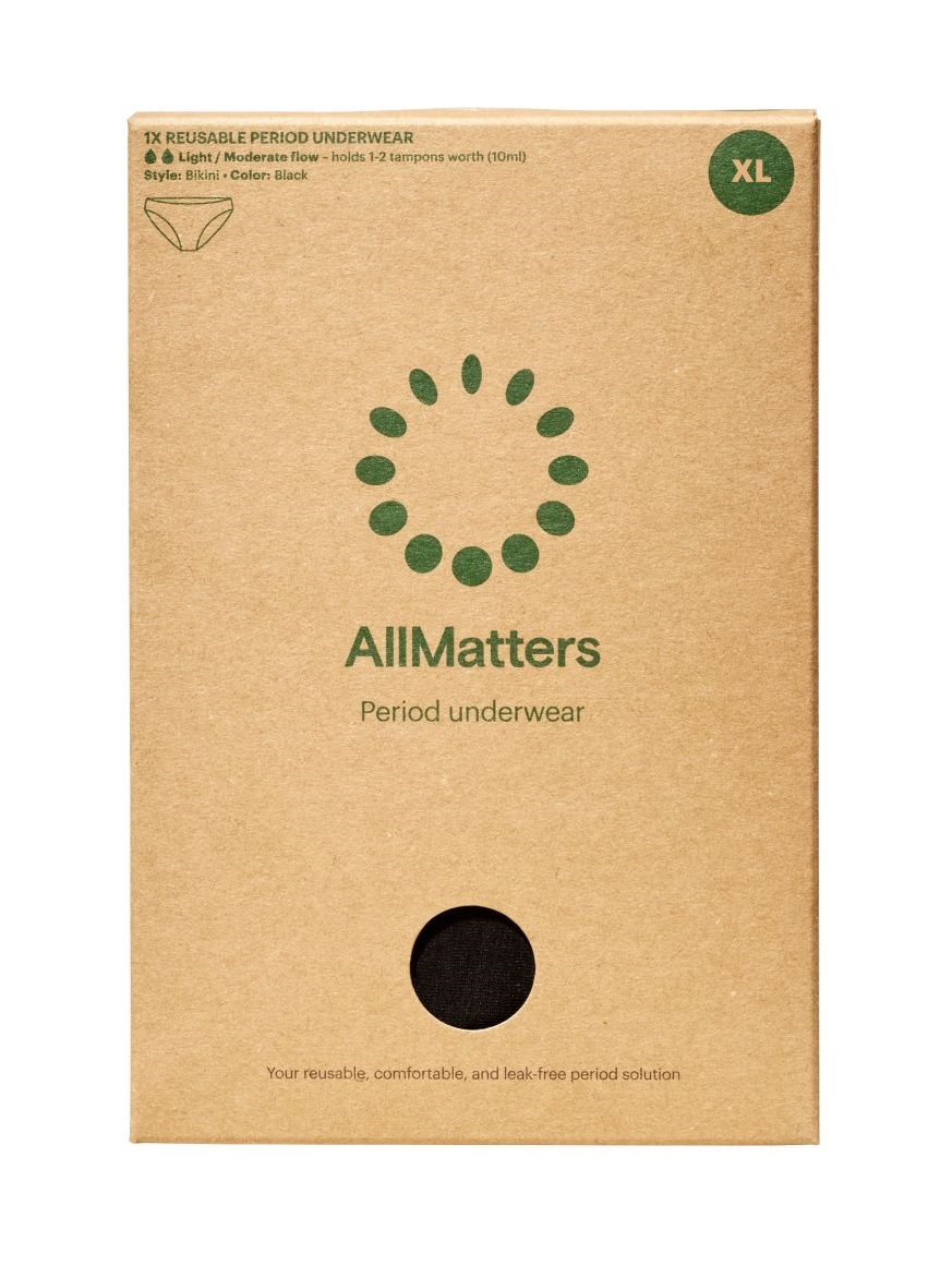 AllMatters Menstruační kalhotky - bikiny vel. XL 1 ks černé AllMatters