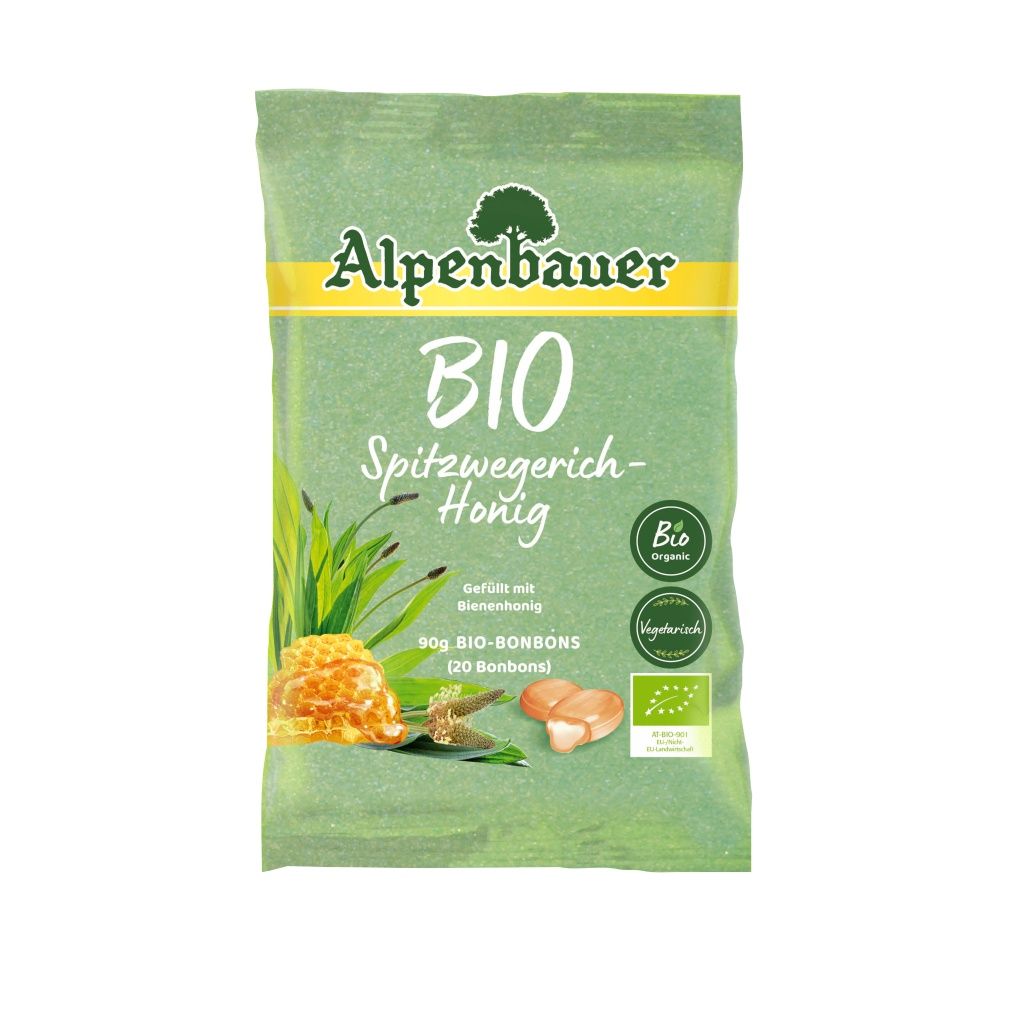 Alpenbauer Bonbóny Jitrocel - med BIO 90 g Alpenbauer
