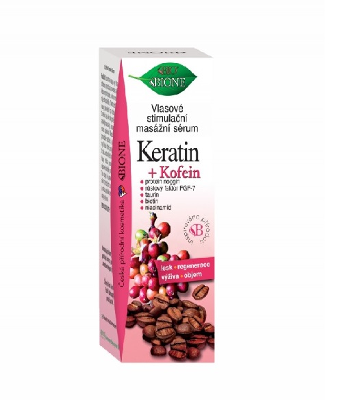 BIO BIONE Keratin + Kofein Vlasové masážní stimulační sérum 215 ml BIO BIONE