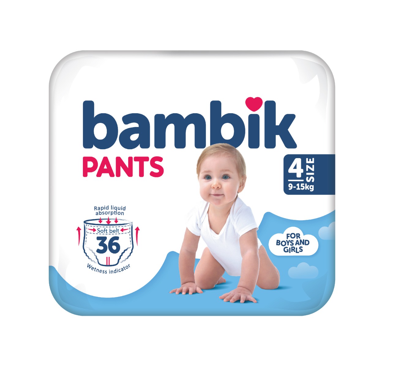 Bambik Plenkové kalhotky vel. 4 9-15 kg 36 ks Bambik