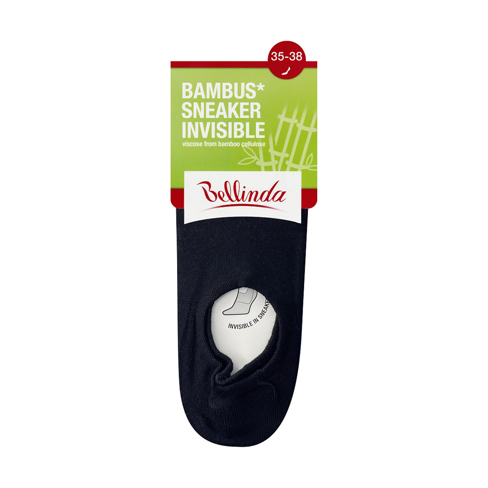 Bellinda Bambus sneaker invisible vel. 35/38 dámské a pánské ponožky 1 pár černé Bellinda