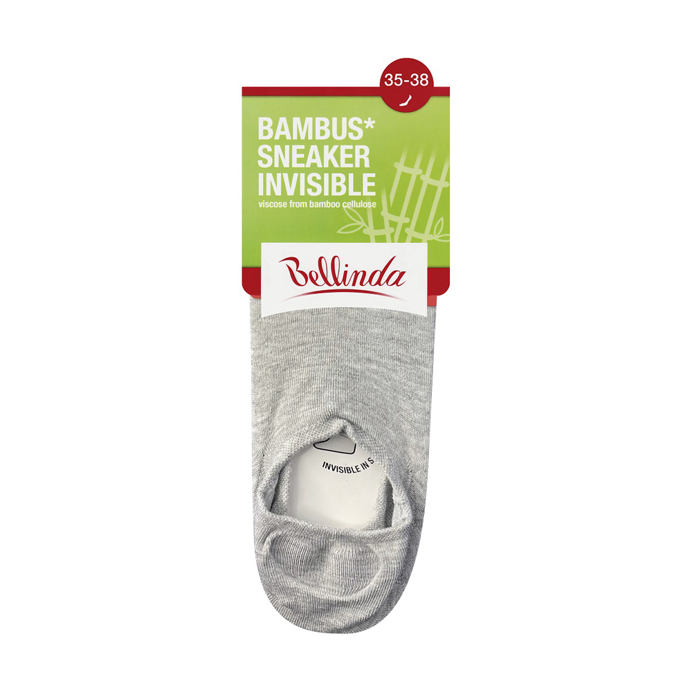 Bellinda Bambus sneaker invisible vel. 35/38 dámské a pánské ponožky 1 pár šedé Bellinda