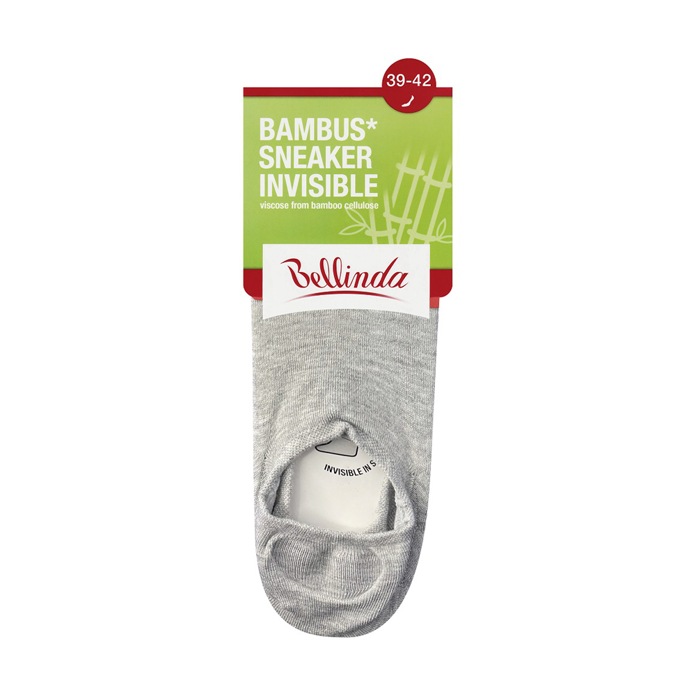 Bellinda Bambus sneaker invisible vel. 39/42 dámské a pánské ponožky 1 pár šedé Bellinda