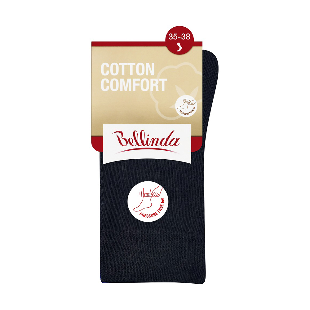 Bellinda Cotton Comfort vel. 35/38 dámské klasické ponožky 1 pár černé Bellinda