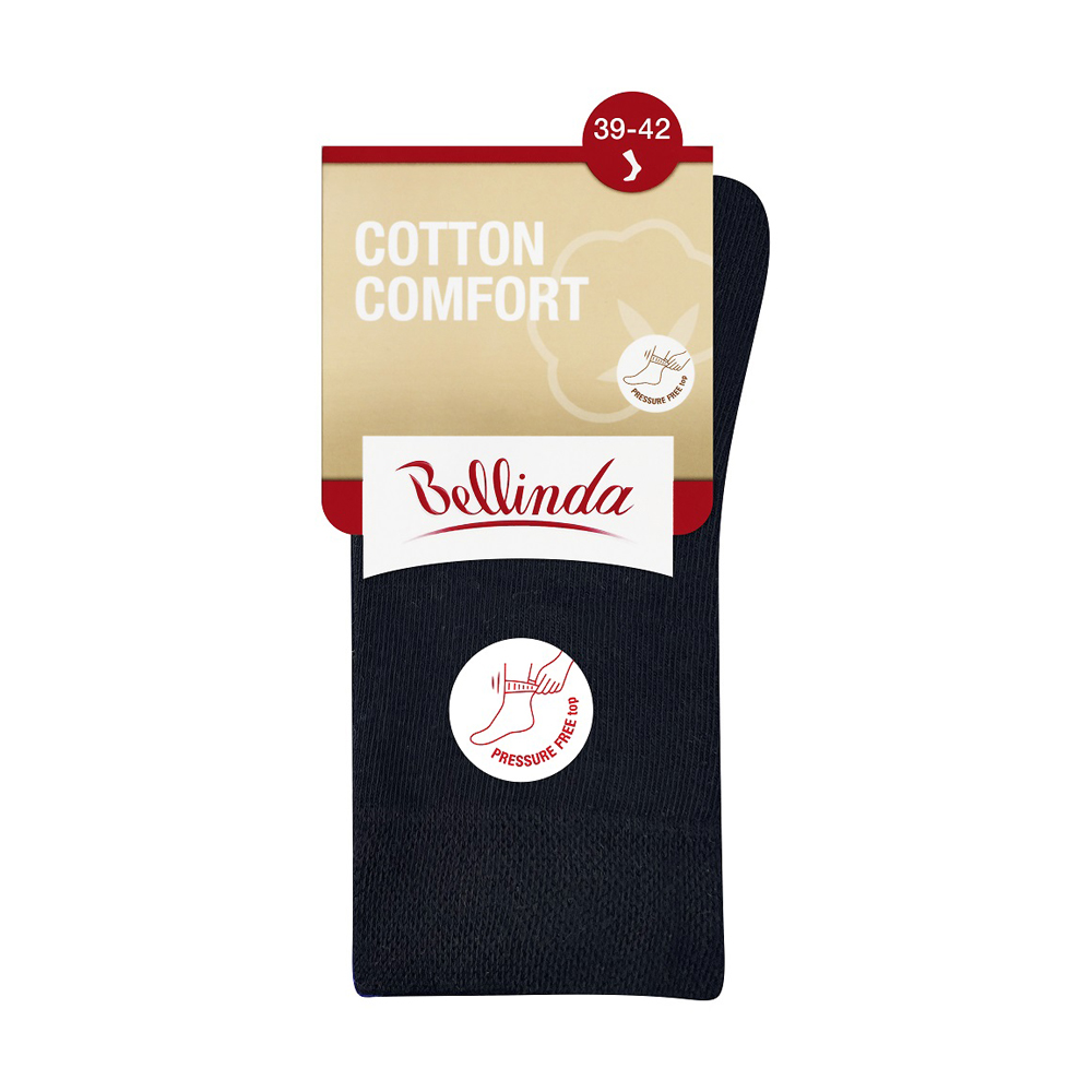 Bellinda Cotton Comfort vel. 39/42 dámské klasické ponožky 1 pár černé Bellinda